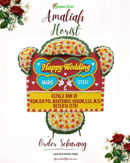 Papan Bunga Pernikahan Comal